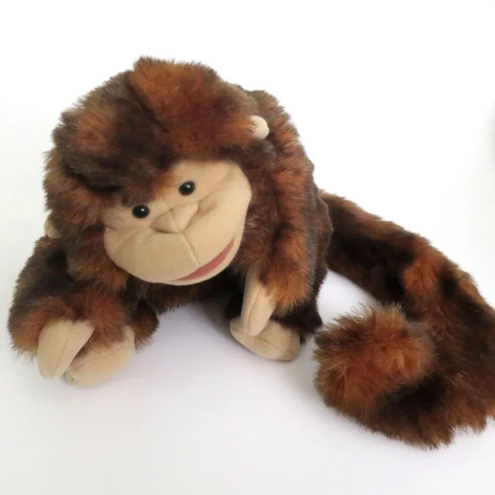 Folkmanis 10" Small Monkey Hand Puppet With Long Tail - Picture 2 of 6